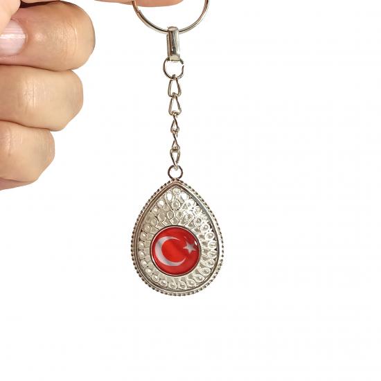 Türk Bayraklı Telkari Model Anahtarlık